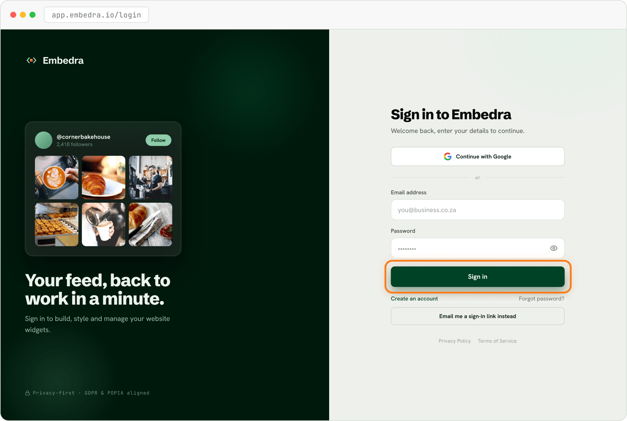 Step: Sign in with your password
