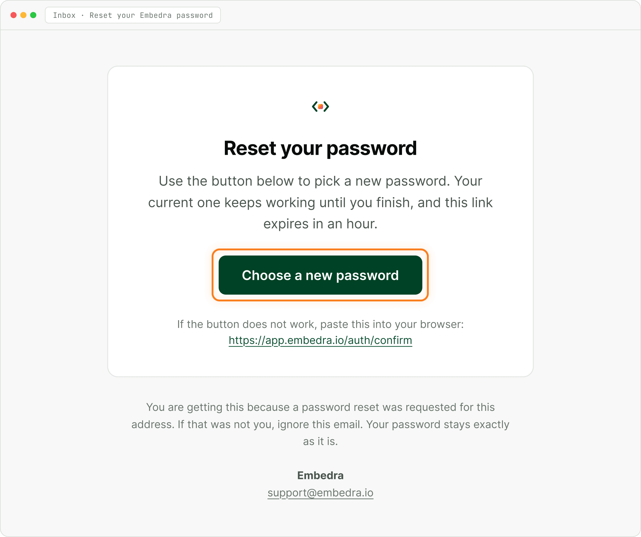 Step: Choose a new password