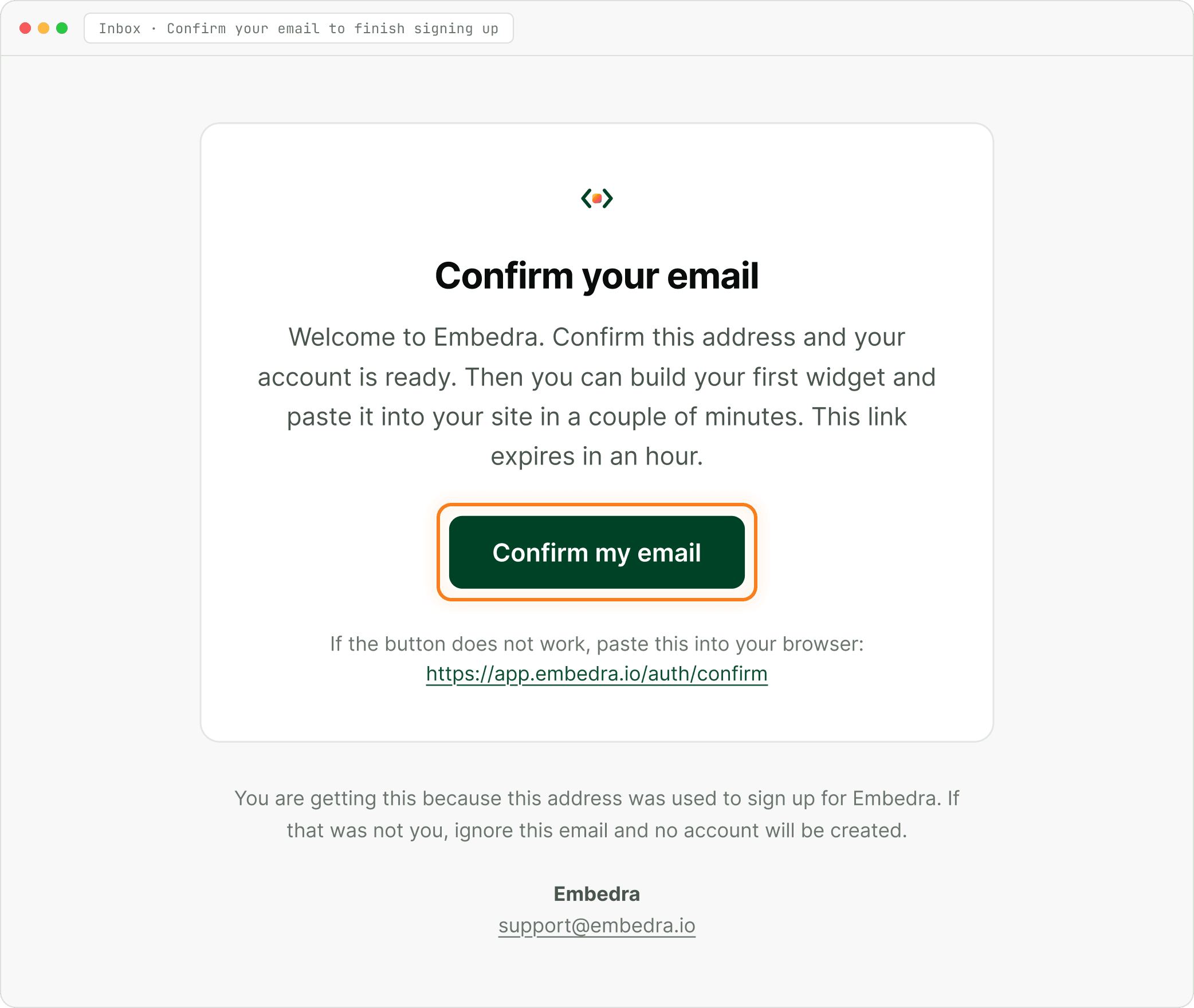 Step: Confirm your email