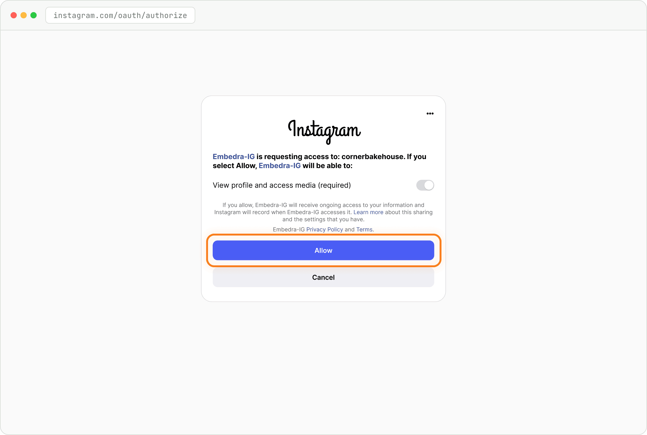 Step: Click "Allow"